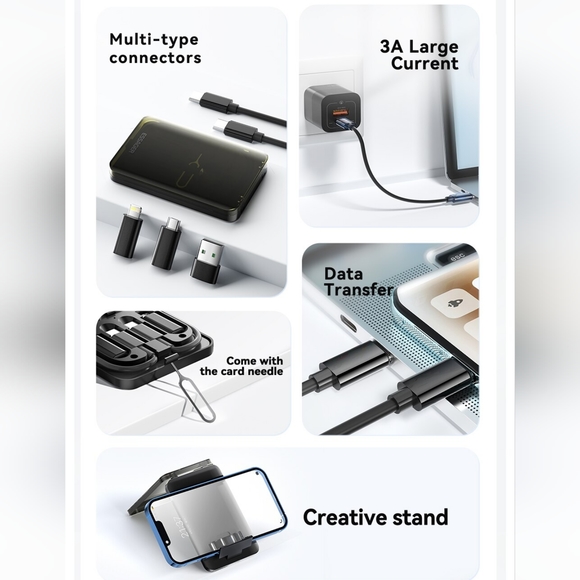 60 W, apple, Android, Google mini data cable fast cell phone charger phone stand - Picture 2 of 11